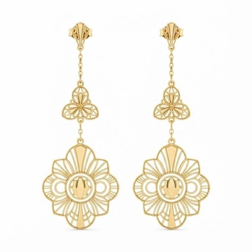 22kt Plain Drop Earrings